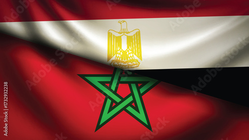morocco and egypt flag fusion design