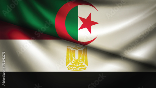 egypt and algeria flag fusion design
