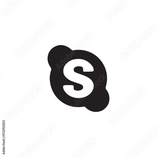 Vector art of skype logo the skype logo is a stylized letter s in a rounded, black shape, suggesting a cloud or speech bubble it is a recognizable symbol for the communication platform