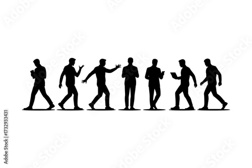 Business silhouette vector illustrations for professional use and high-quality group of man and woman also office, entrepreneur, and workplace black color design-03