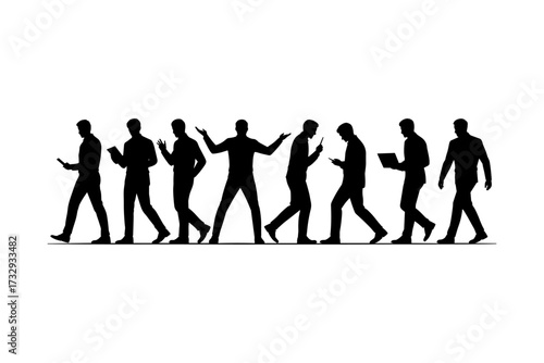 Business silhouette vector illustrations for professional use and high-quality group of man and woman also office, entrepreneur, and workplace black color design-12