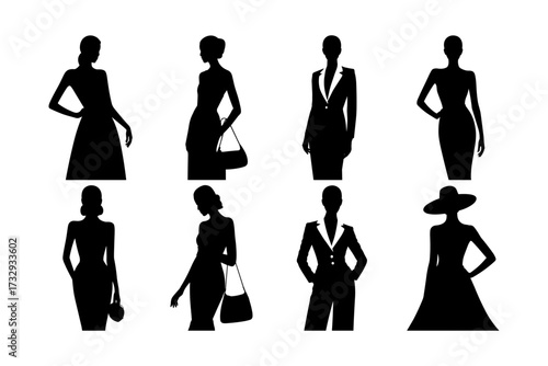 Business silhouette vector illustrations for professional use and high-quality group of man and woman also office, entrepreneur, and workplace black color design-28