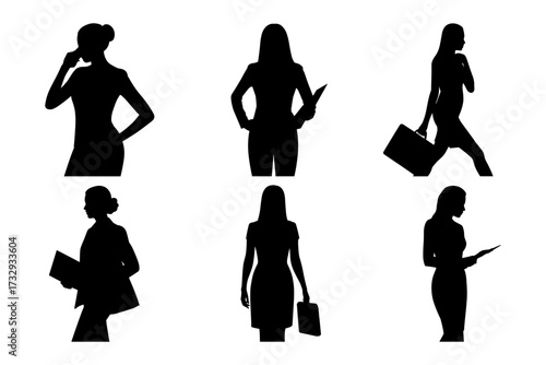 Business silhouette vector illustrations for professional use and high-quality group of man and woman also office, entrepreneur, and workplace black color design-30
