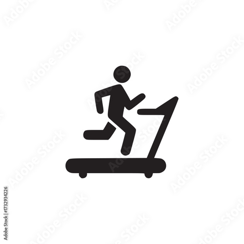 Illustration of a person running on a treadmill perfect for fitness blogs, gym advertisements, or healthrelated projects its simple design makes it versatile for various applications