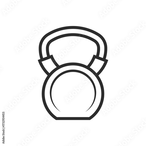 kettlebell line vector icon