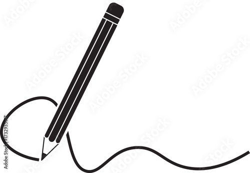 Creative concept of a pencil drawing a continuous line
