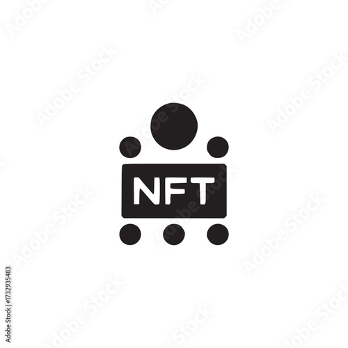 Vector art of nft team icon this minimalist vector graphic represents a group of people collaborating on a nonfungible token project, ideal for blockchain and cryptocurrency themes