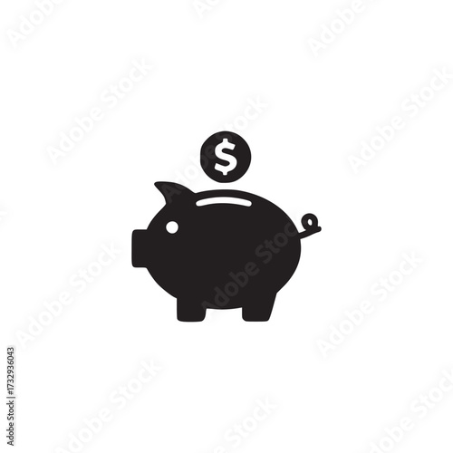 Vector art of piggy bank icon this classic symbol represents savings, financial planning, and investment, ideal for projects related to personal finance, banking, or economic growth