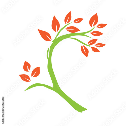 vector tree branch, vector leaves, vector leaf, vector tree, tree with red leaves