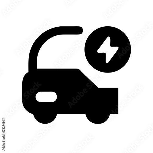 Modern electric car charging icon symbolizing sustainable transportation and clean energy future for eco conscious drivers