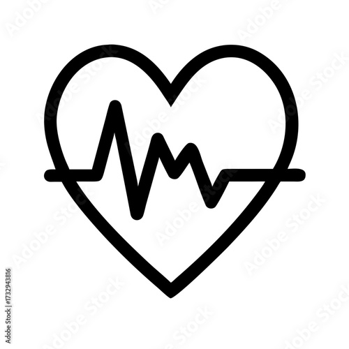 Dynamic heart pulse line graphic symbolizing life, health, and vitality for medical or wellness themes