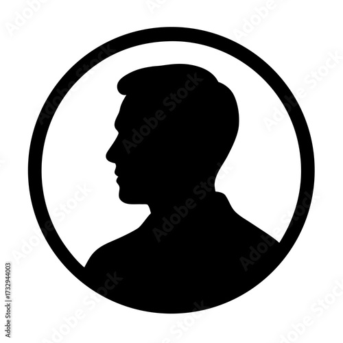 Professional man silhouette profile portrait icon for identity, user, or avatar representation in business and personal branding