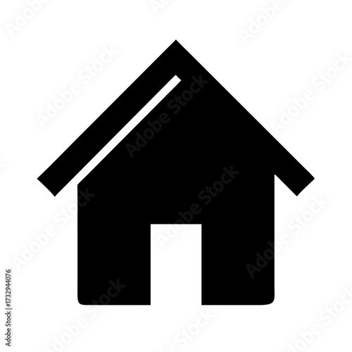 Simple black house icon representing home, shelter, and real estate for modern design projects