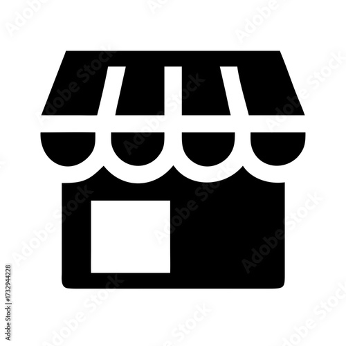 Modern storefront icon representing retail business, shop, or e-commerce venture for commercial use