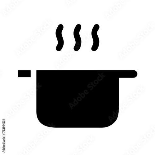 Steaming pot icon symbolizing delicious cooking and culinary creations for food blogs and restaurant menus