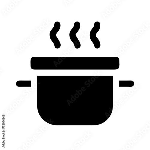 Steaming pot icon symbolizing delicious home cooked meals and culinary creativity perfect for food blogs or restaurant promotions