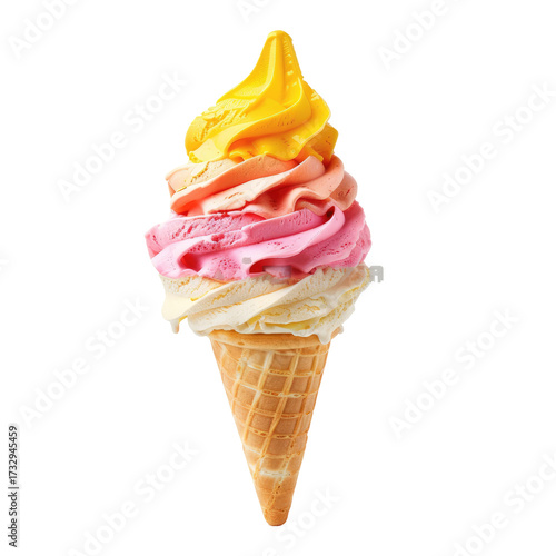Multi-colored ice cream cone