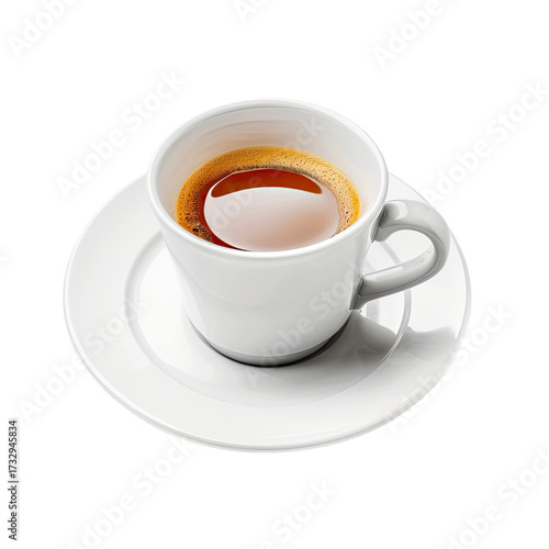 White coffee cup filled with espresso