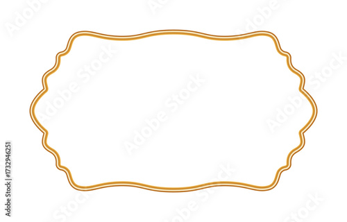 Wallpaper Mural Shiny golden luxury 3d frame with ornate decoration. Ornamental border in oriental style. Indian decorative element. Vector illustration for certificate, stamp, vignette, label, badge, various design Torontodigital.ca
