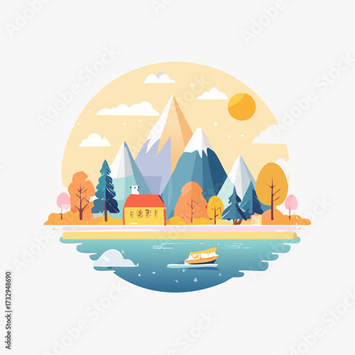 vector illustration of a mountain landscape