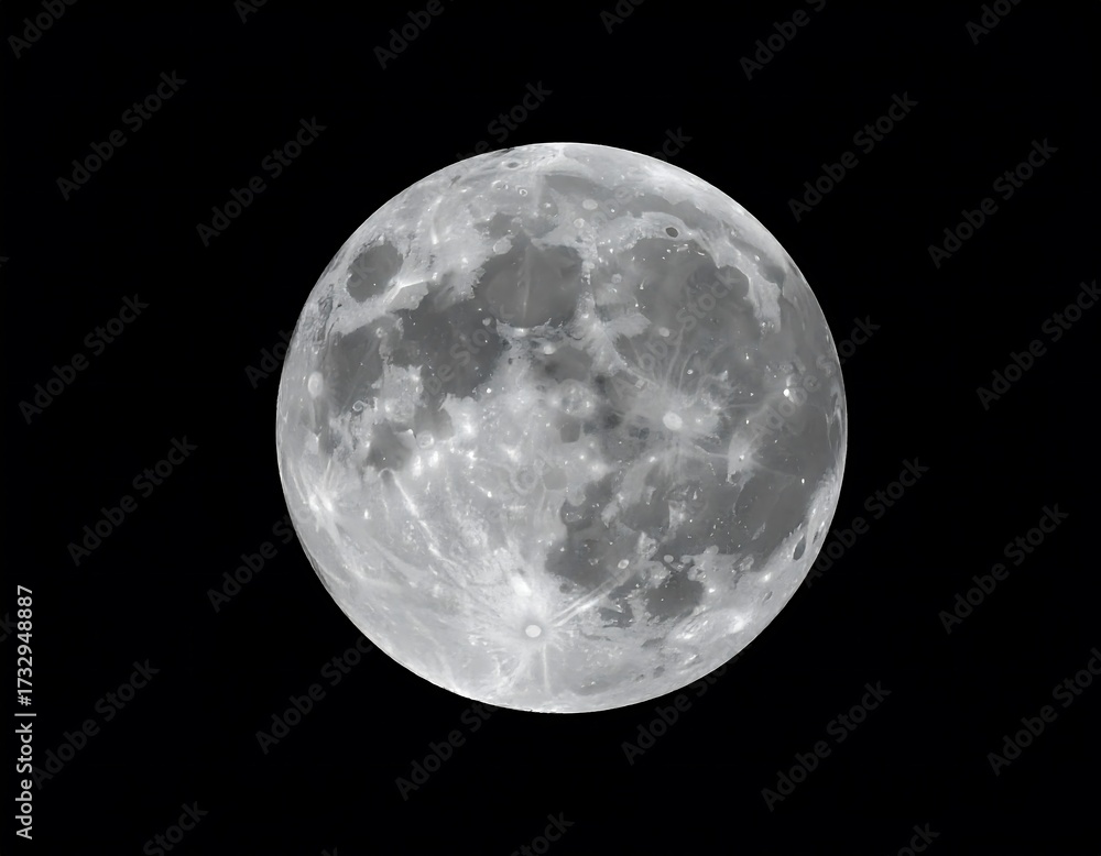 Obraz premium Full moon, detailed surface features