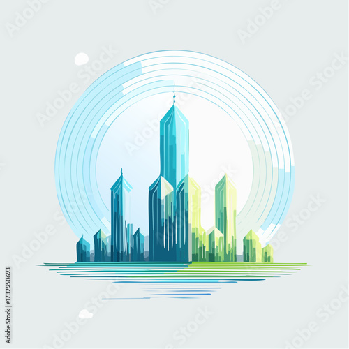 abstract city skyline vector