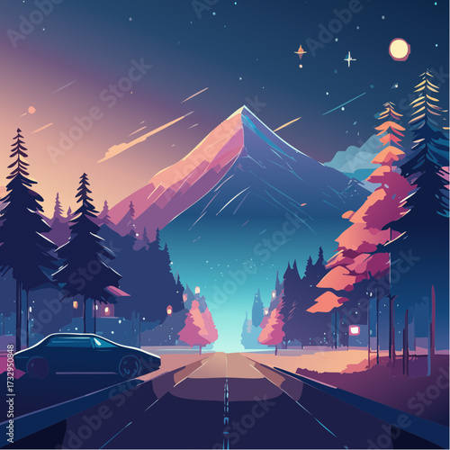 winter landscape with snow