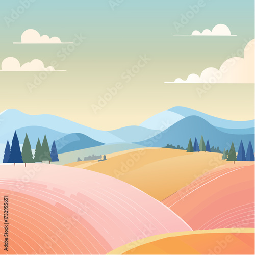 vector illustration of a desert landscape