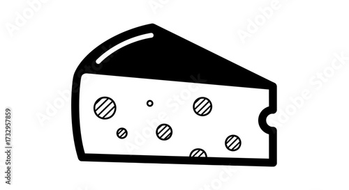 Minimalist cheese wedge illustration offering clean lines and appetizing representation