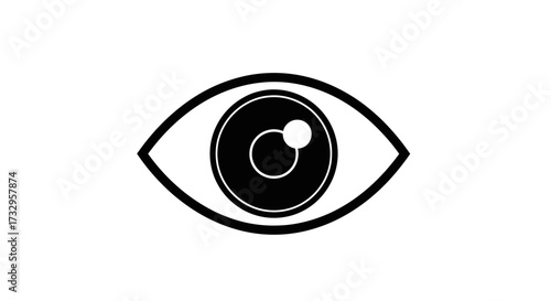 Minimalist eye symbol design, evoking vision, perception, and observation with a clean and modern