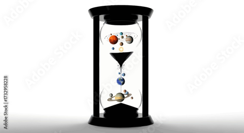 Planetary passage of time conceptual image representing cosmos and astrophysics