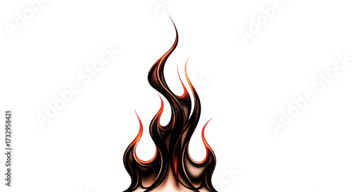 Sophisticated flame design showcasing intricate and dynamic black and red gradient pattern against