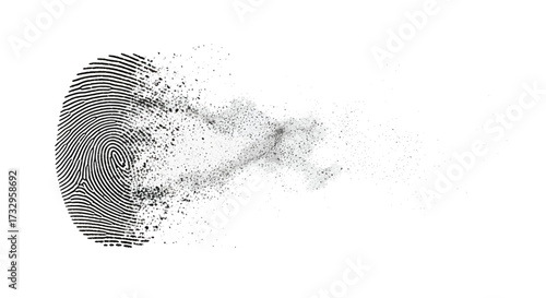 Unique fingerprint dispersion creating an evolving identity of biometric data analysis concept