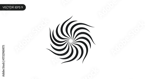 Hypnotic vortex illusion created with curved lines spinning in a spiral formation visual graphic