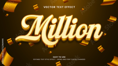 editable text effect million 3d style premium vector