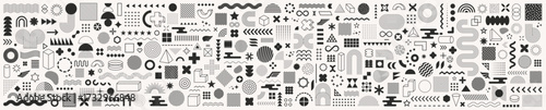 Geometric shapes. Memphis design, retro elements for web, vintage, advertisement, commercial banner, poster, leaflet, billboard, sale. Collection trendy halftone vector geometric shapes.