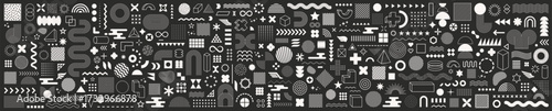 Geometric shapes. Memphis design, retro elements for web, vintage, advertisement, commercial banner, poster, leaflet, billboard, sale. Collection trendy halftone vector geometric shapes.