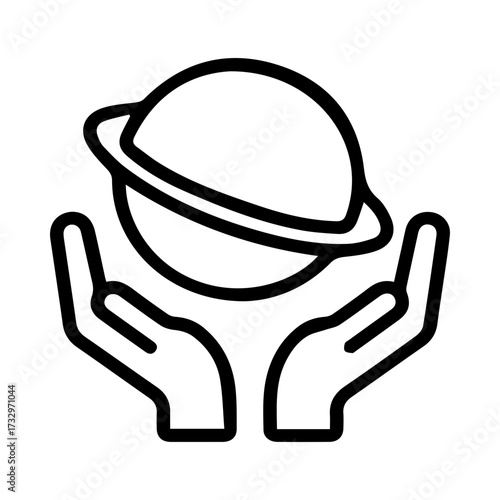 Planet in Hands Icon