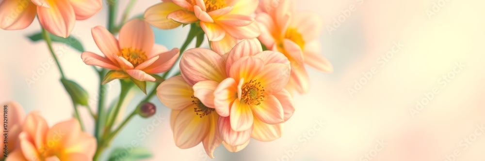 Fototapeta premium Beautiful flowers with soft petals in a serene setting create a calming atmosphere