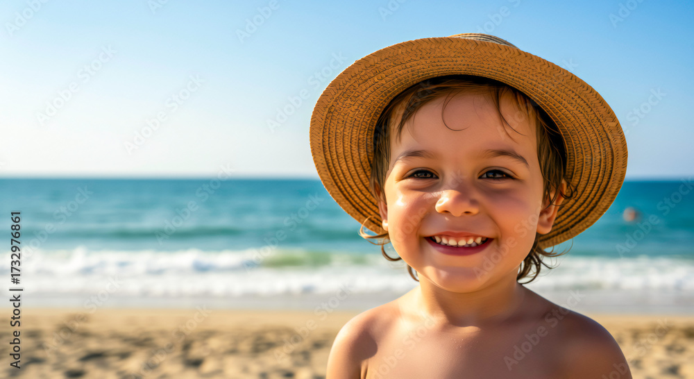 custom made wallpaper toronto digitalLittle Child Enjoying Summer on Beach