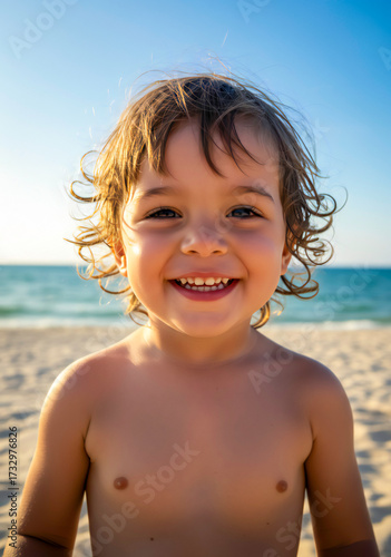 Wallpaper Mural Little Child Enjoying Summer on Beach Torontodigital.ca