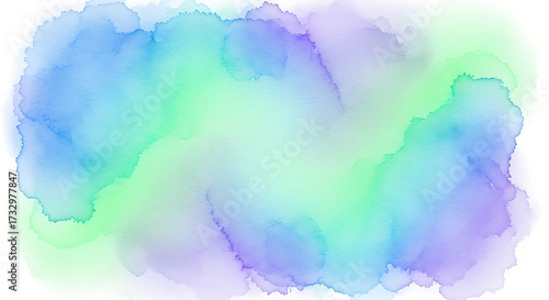 Soft Watercolor Wash Background in Pastel Blue Green and Purple Hues paint abstract