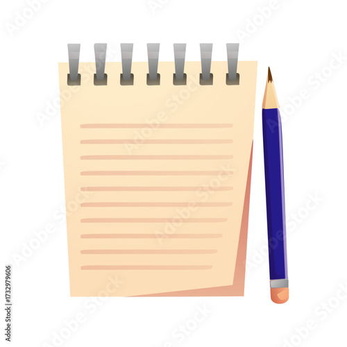 A lined notebook with a pencil, perfect for jotting down notes, ideas, and creative thoughts