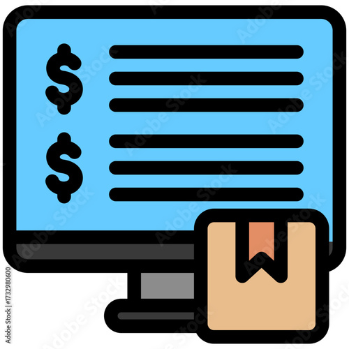 Price List Icon, Mini Illustration Relate To Capital Market, Market Research. Use For Modern Concept, Ui, Ux Web And App Development.