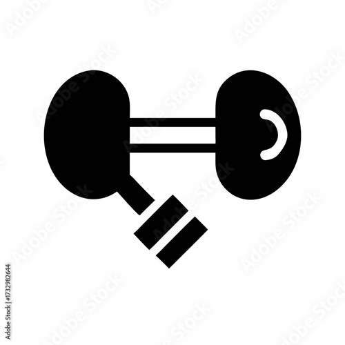 3D metal dumbbell key in keyhole representing fitness and strength concept