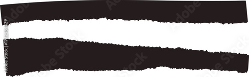 Dark gray torn paper strips on white background ripped paper