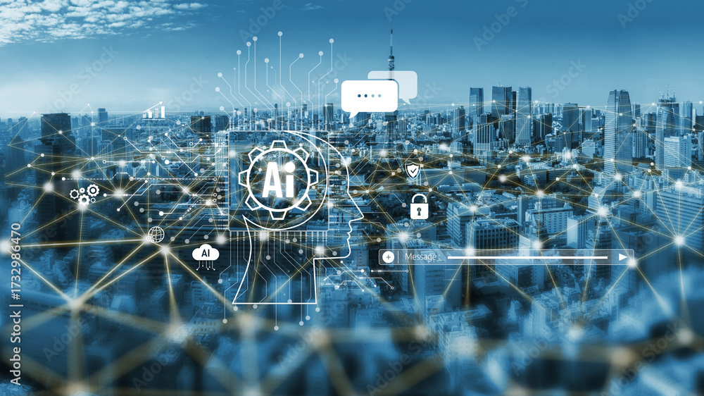 Naklejka premium AI chatbot using prompt engineering and LLM deep learning delivers explainable generative AI for smarter, more efficient business support. Vouch