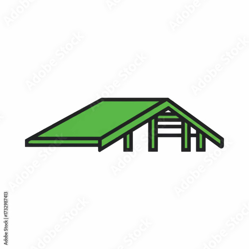 Dog agility Aframe obstacle for pet training and competition.