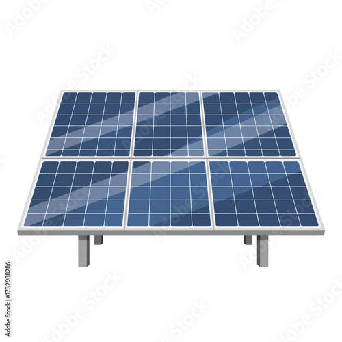 Solar panel vector illustration in flat style, symbolizing renewable energy and green technology. Great for eco campaigns, green projects, and sustainability topics
