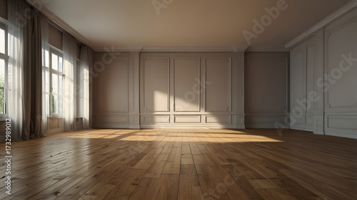 Wallpaper Mural Empty_room_with_parquet_floor Torontodigital.ca